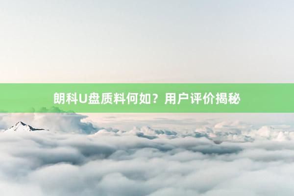 朗科U盘质料何如？用户评价揭秘